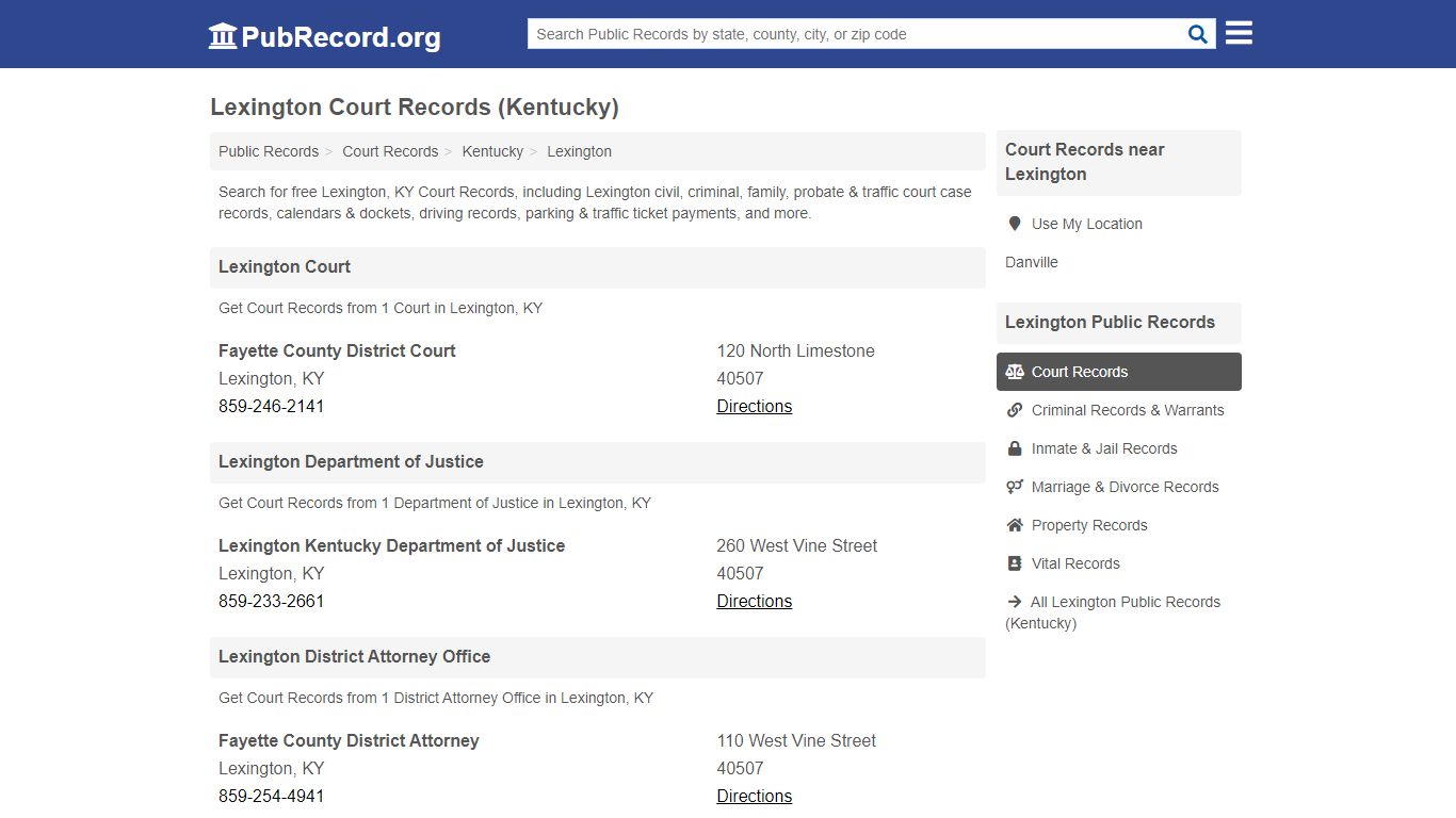 Free Lexington Court Records (Kentucky Court Records) - PubRecord.org